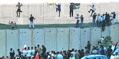 Lübnan-İsrail sınırında İsrail protestosu