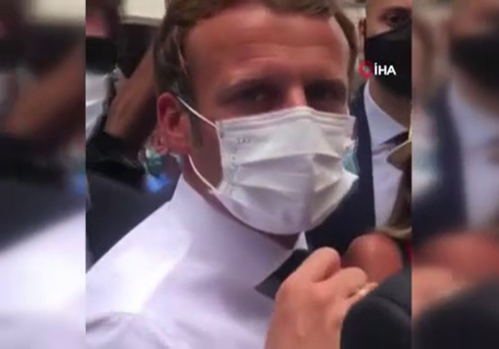 Lübnanlı kadından Fransa Cumhurbaşkanı Macron’a: 