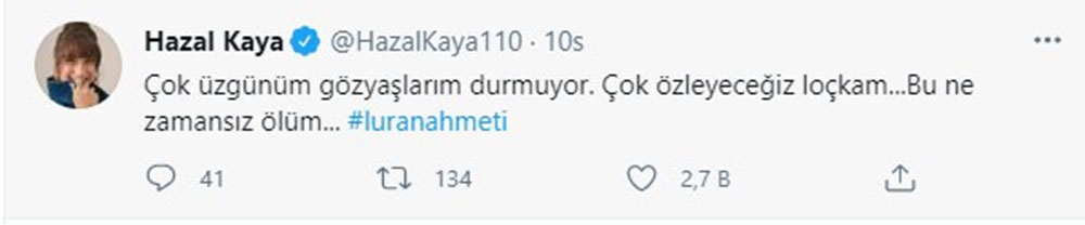 Luran Ahmeti’nin ölümü sanat dünyasını yasa boğdu