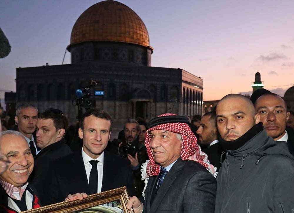 Macron Mescid-i Aksa’yı ziyaret etti