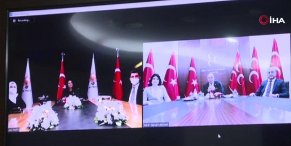 MHP’de partiler arası bayramlaşma video konferansla yapıldı