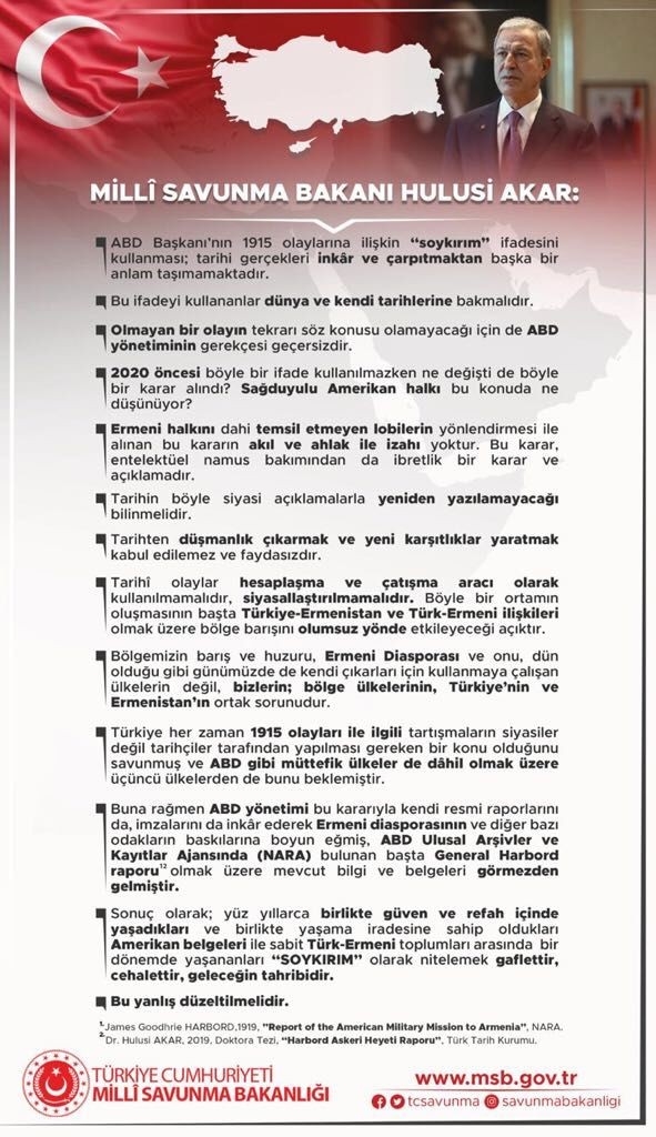 Milli Savunma Bakanı Hulusi Akar ’’Bu yanlış düzeltilmelidir”