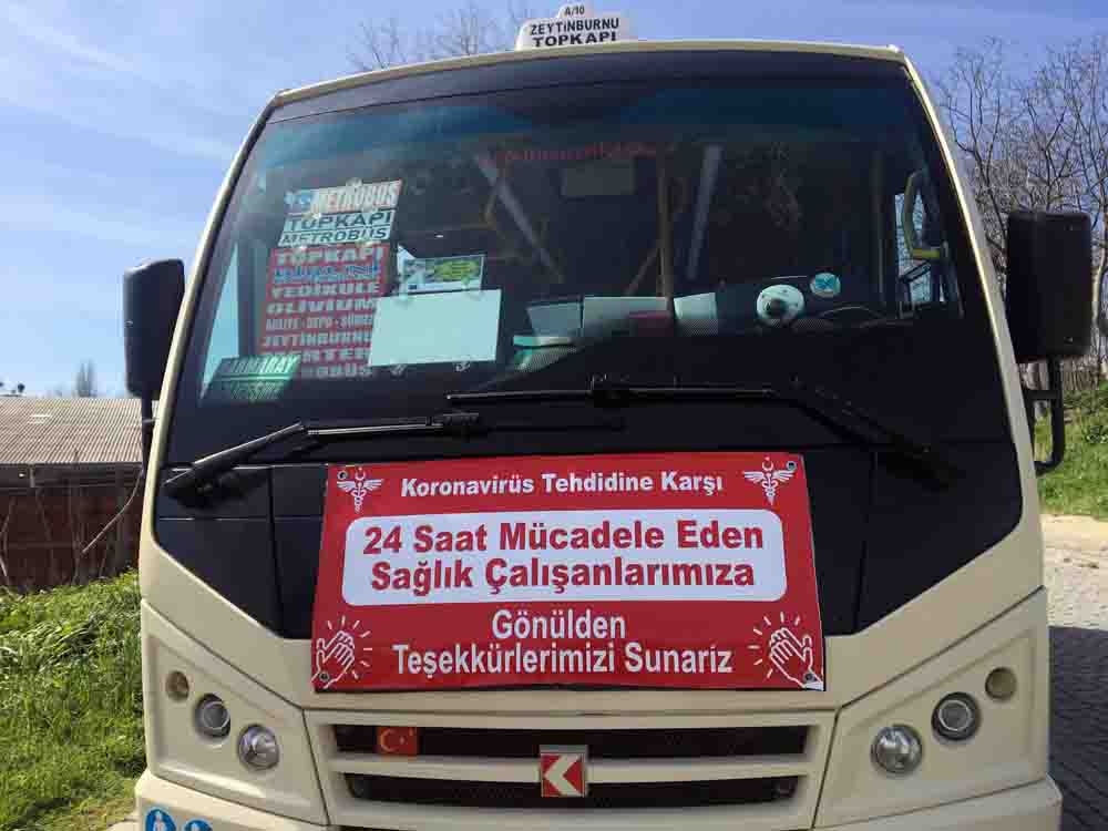 Minibüs şoföründen ‘korona’ ile mücadelede örnek davranış