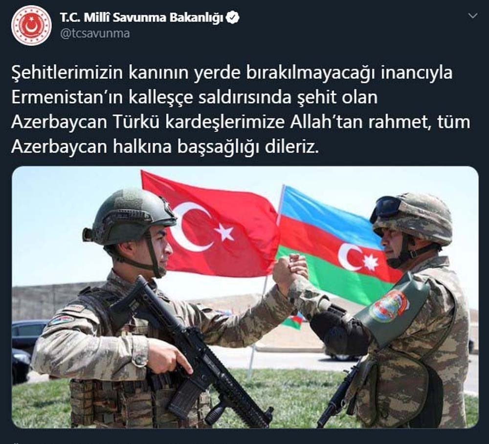 MSB’den Azerbaycan’a başsağlığı