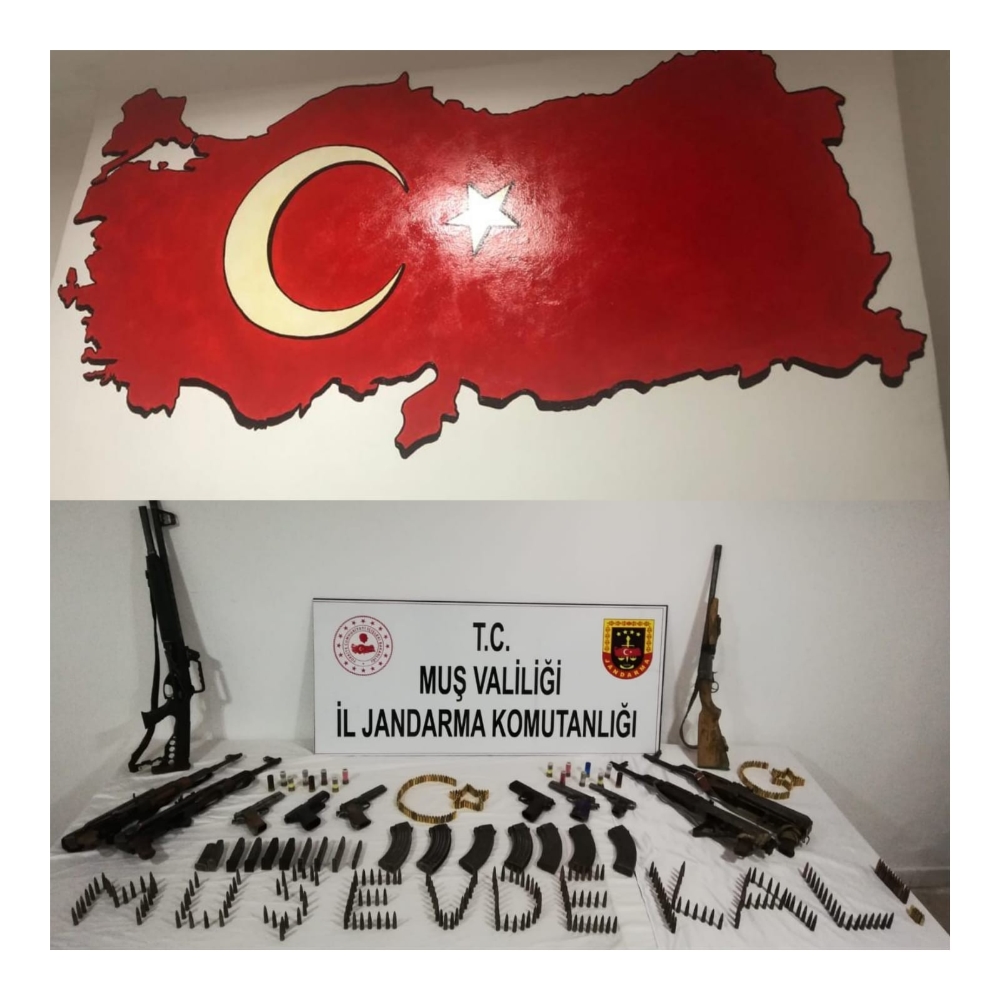Muş’ta çok sayıda silah ve mühimmat ele geçirildi