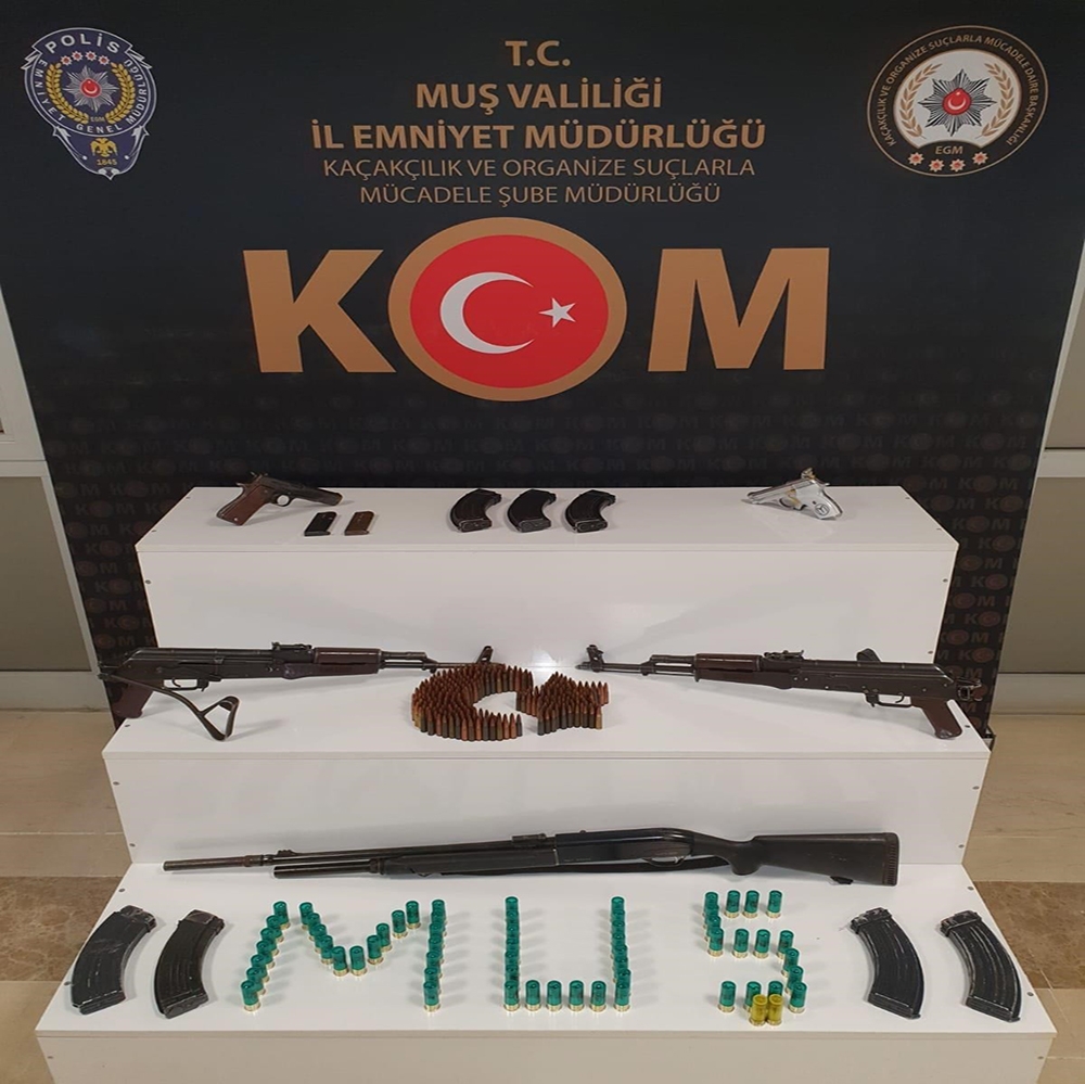 Muş’ta silah ve mühimmat ele geçirildi