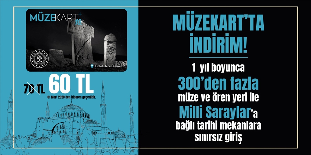 Müzekart 1 Mart’tan itibaren 60 TL