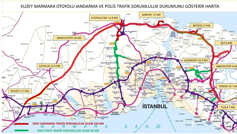 O Otoyolun Trafik ve Asayiş hizmetleri Jandarma tarafından yürütülecek