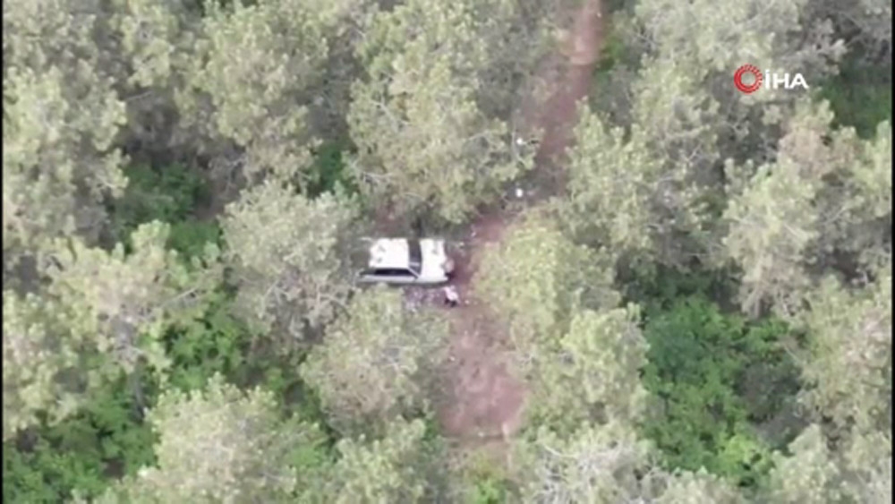 Ormanda piknik yapan 2 kişi drone ile tespit edildi