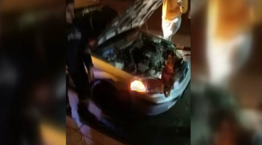 Otomobilin kaputuna giren tilkiyi itfaiye ekipleri çıkardı