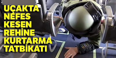 Özel Harekat Polislerinden, Uçakta Nefes Kesen Rehine Kurtarma Tatbikatı