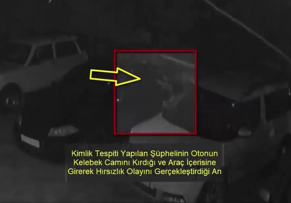 Park halindeki araçları soydu, kameralara yakalandı