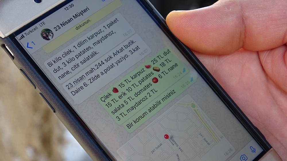 Pazarcı whatsapp sipariş hattı kurdu
