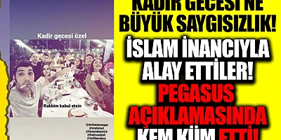 Pegasus, Kadir gecesi yapılan içkili alemle ilgili açıklama yaptı