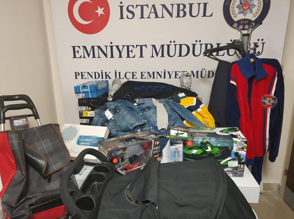 Pendik’te 20 bin TL’lik tekstil ürünü çalan şahıslar yakayı ele verdi