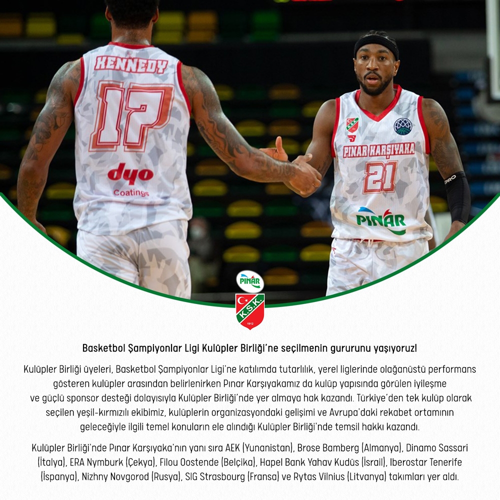 Pınar Karşıyaka Basketbol Şampiyonlar Ligi Kulüpler Birliği’ne seçildi
