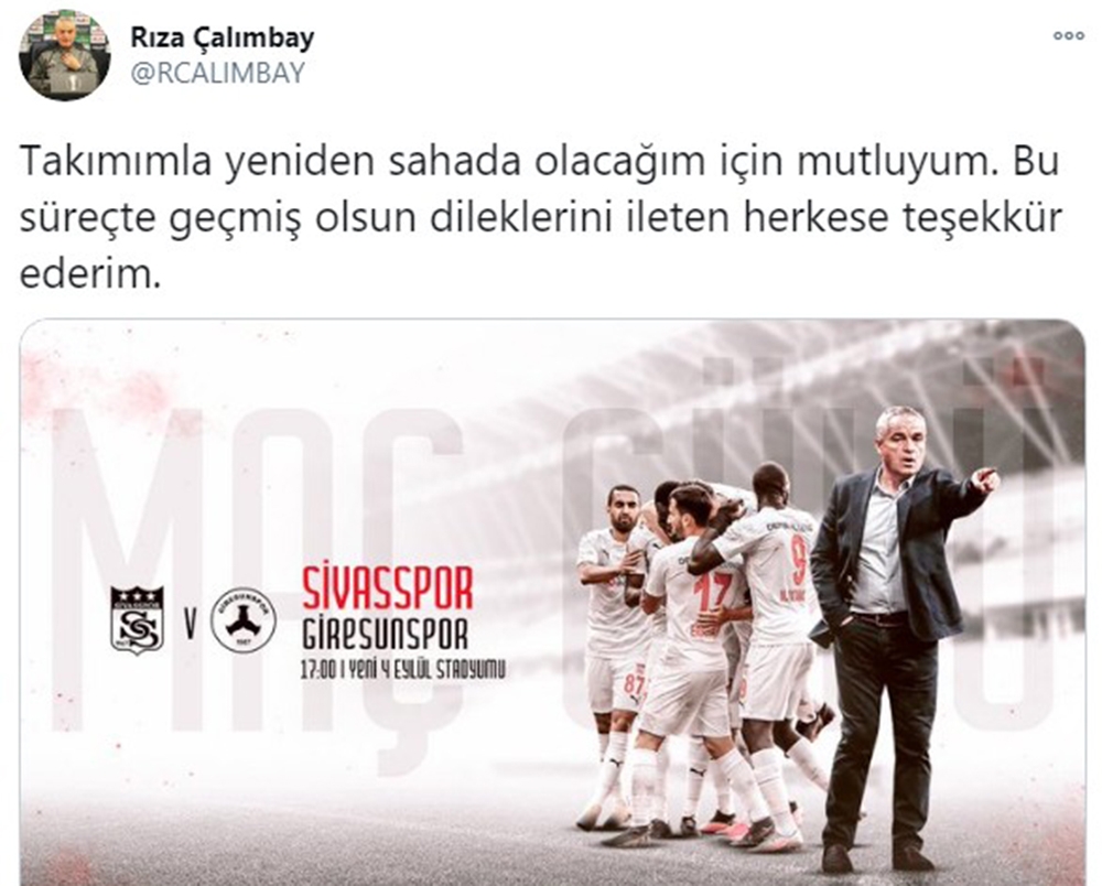 Rıza Çalımbay korona virüsü yendi!