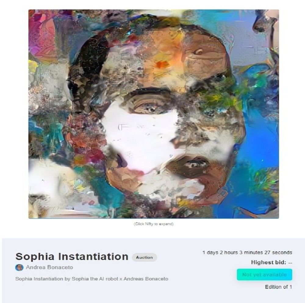 Robot Sophia’nın sanat eseri 688 bin 888 dolara satıldı