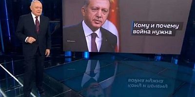 Rus devlet televizyonunda skandal anlar! Erdoğan'ın fotoğrafı böyle paylaşıldı...