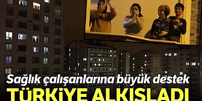 Sağlık çalışanları için 1 dakikalık balkondan alkış