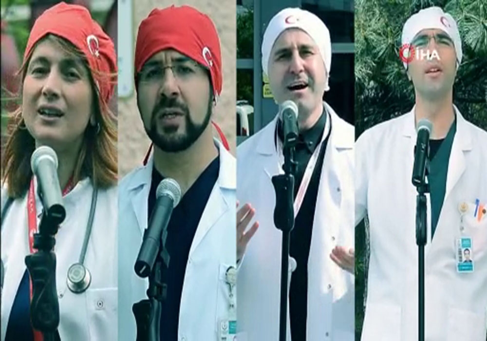 Sağlık çalışanları, sağlık için çalıp söyledi