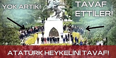 Samsun'da Atatürk heykeline 'tavaf'lı koruma