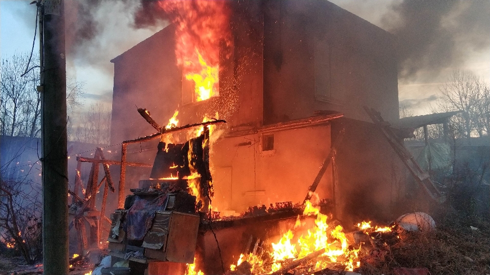 Samsun’da alev alev ev yangını