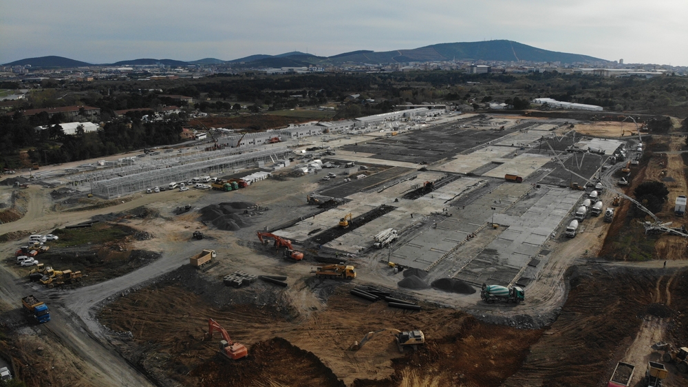Sancaktepe’deki salgın hastanesinin yapımı devam ediyor