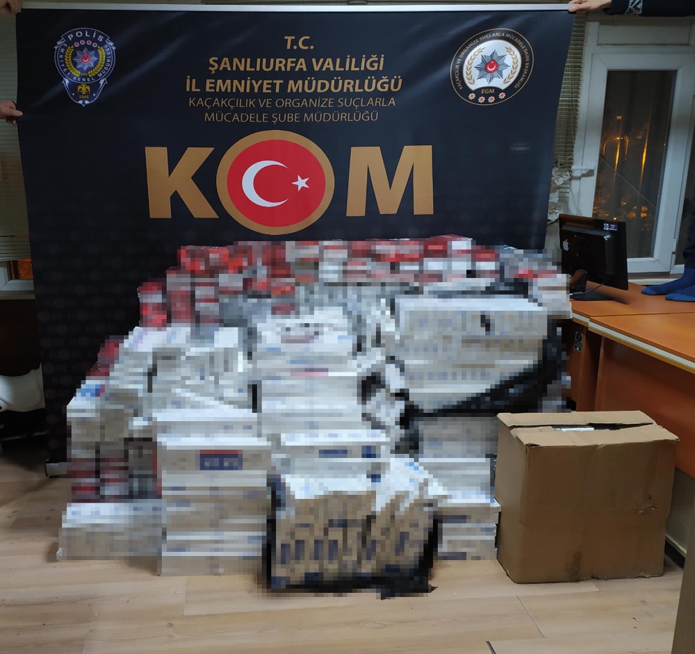 Şanlıurfa’da 10 bin 200 paket kaçak sigara ele geçirildi