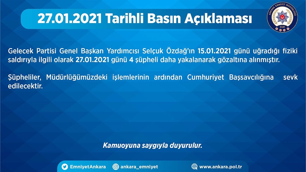 Selçuk Özdağ’ın uğradığı saldırıyla ilgili 4 şahıs daha gözaltına alındı
