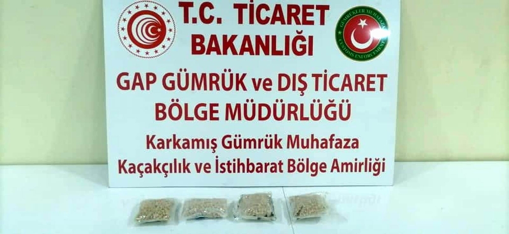 Sınır kapısında 3 bin 700 hap geçirildi