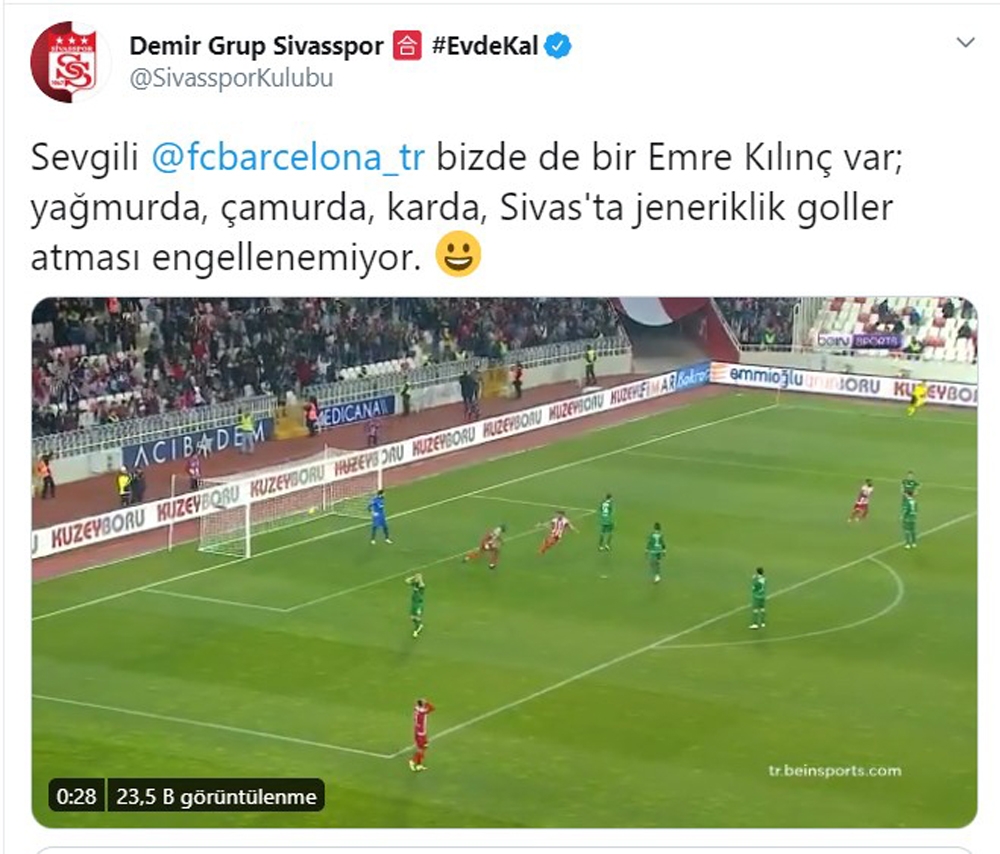 Sivasspor’dan Barcelona’ya cevap!