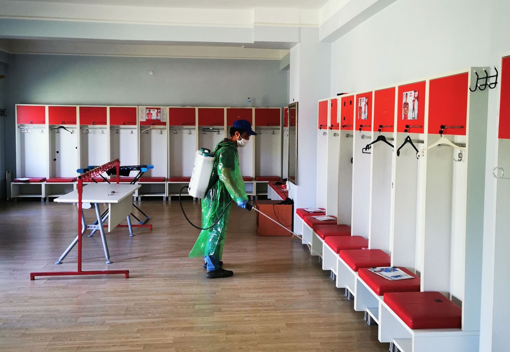 Sivasspor’un kulüp tesisleri dezenfekte edildi