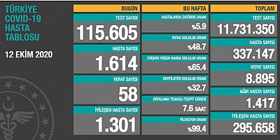 Son 24 saatte korona virüsten 58 kişi hayatını kaybetti