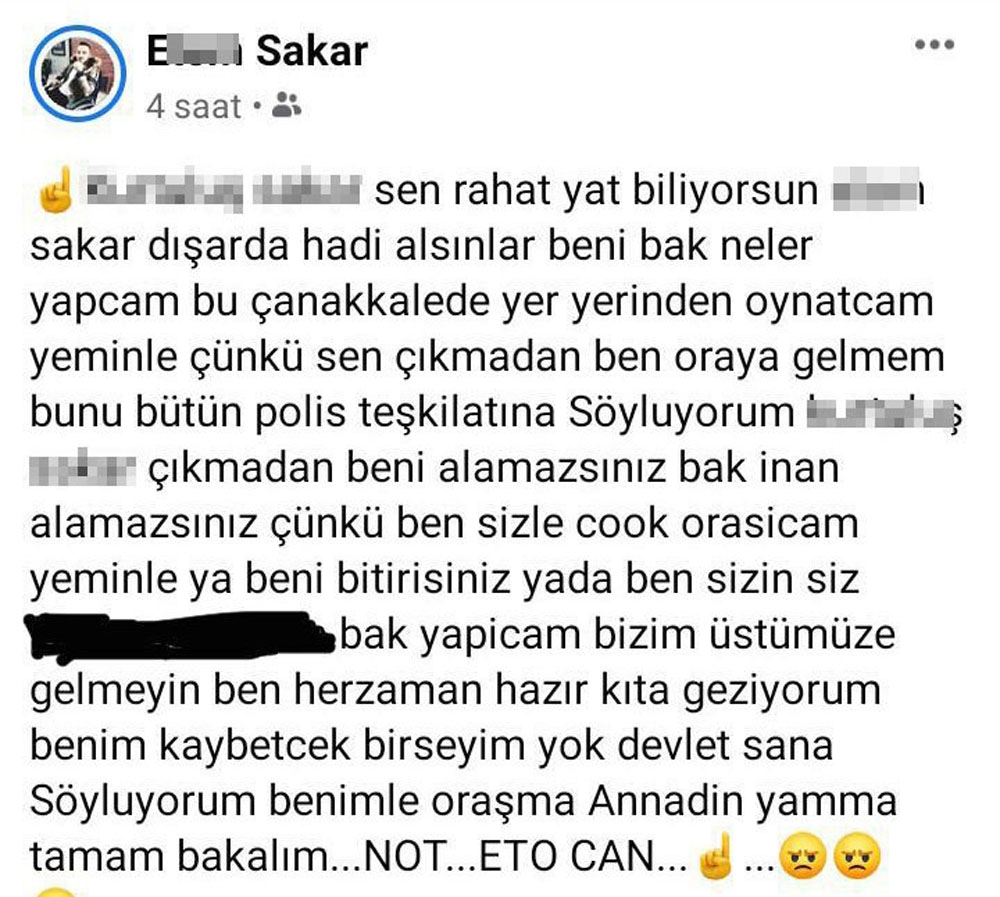 Sosyal medyadan devlete hakaret eden şahıs tutuklandı