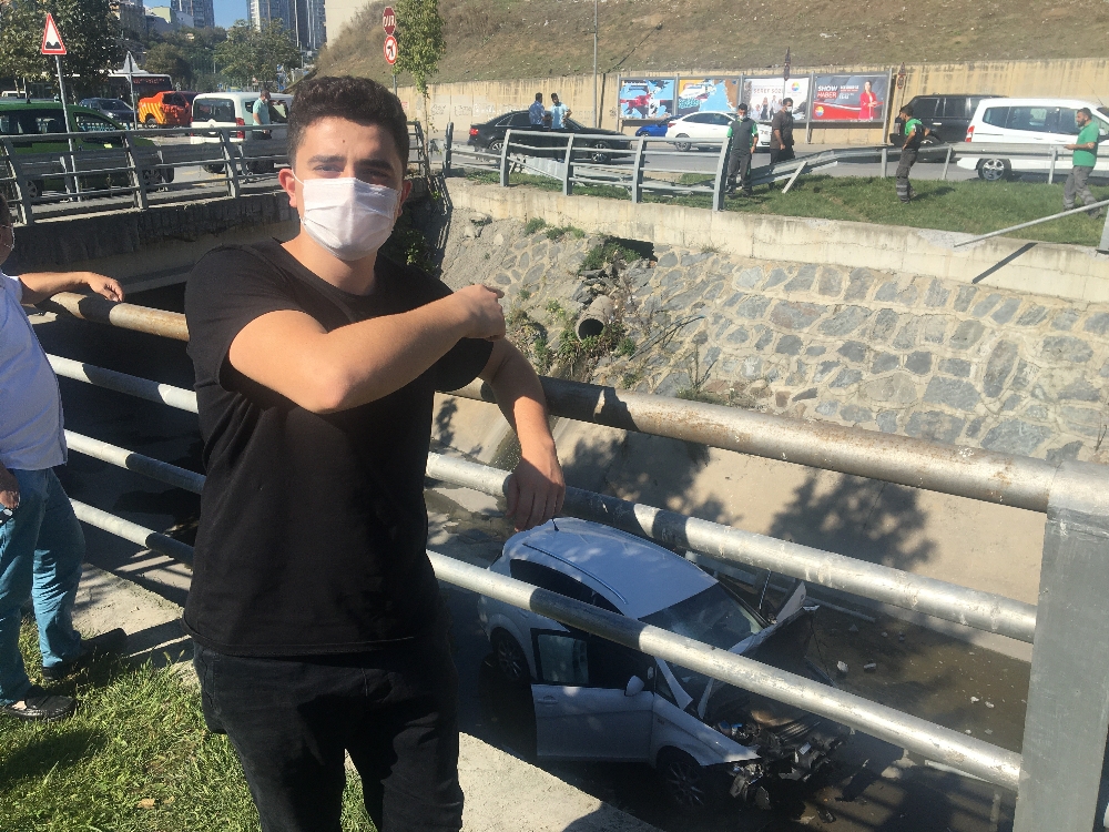 Su kanalına uçtuğu kazayı gülerek anlattı