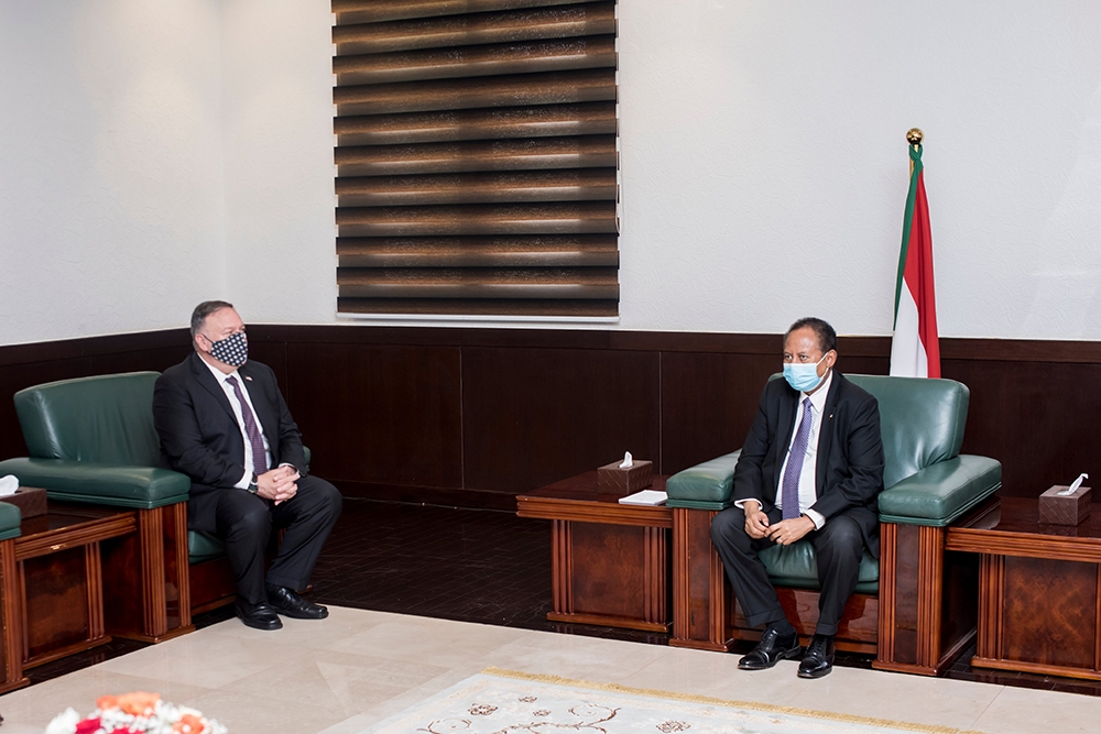 Sudan Başbakanı Hamdok, ABD Dışişleri Bakanı Pompeo ile bir araya geldi