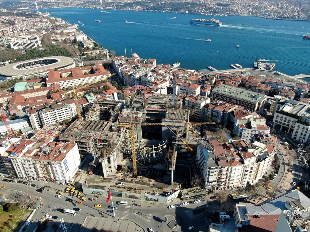 Taksim AKM’de son durum havadan görüntülendi