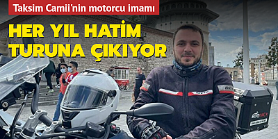Taksim Camii'nin motosikletli imamı