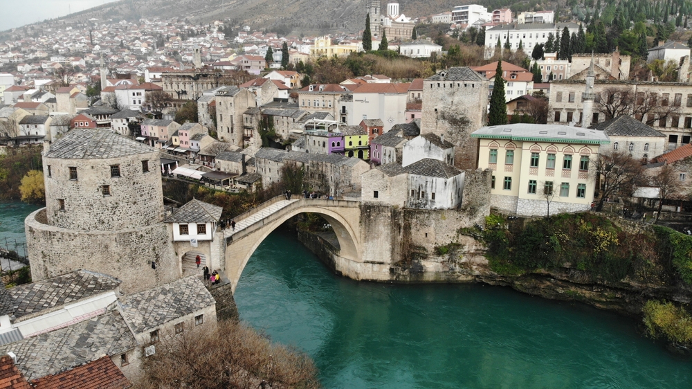 Tarihi Mostar Mostardan Kartpostallık Görüntüler