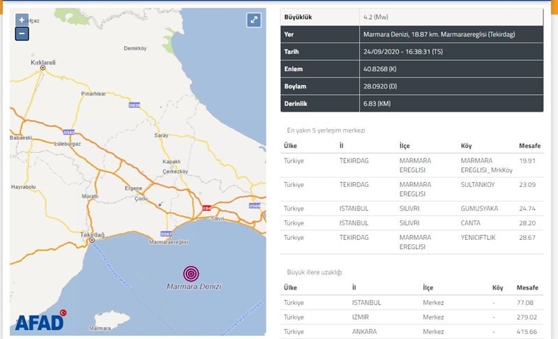 Tekirdağ Valiliğinden deprem açıklaması: 