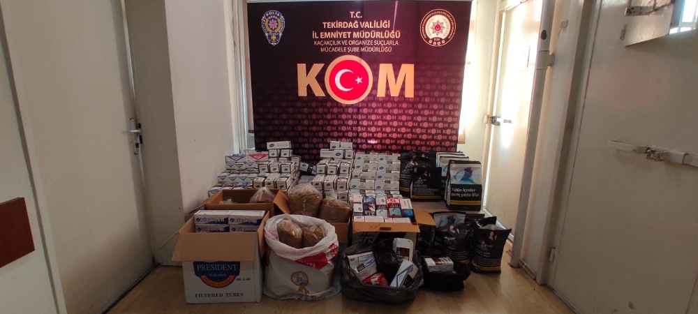 Tekirdağ’da 50 bin makaron ve 47 kilo kaçak tütün ele geçirildi