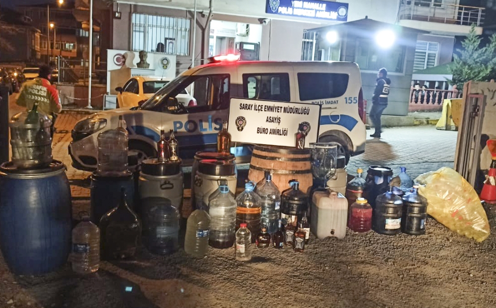 Tekirdağ’da 619 litre kaçak içki ele geçirildi