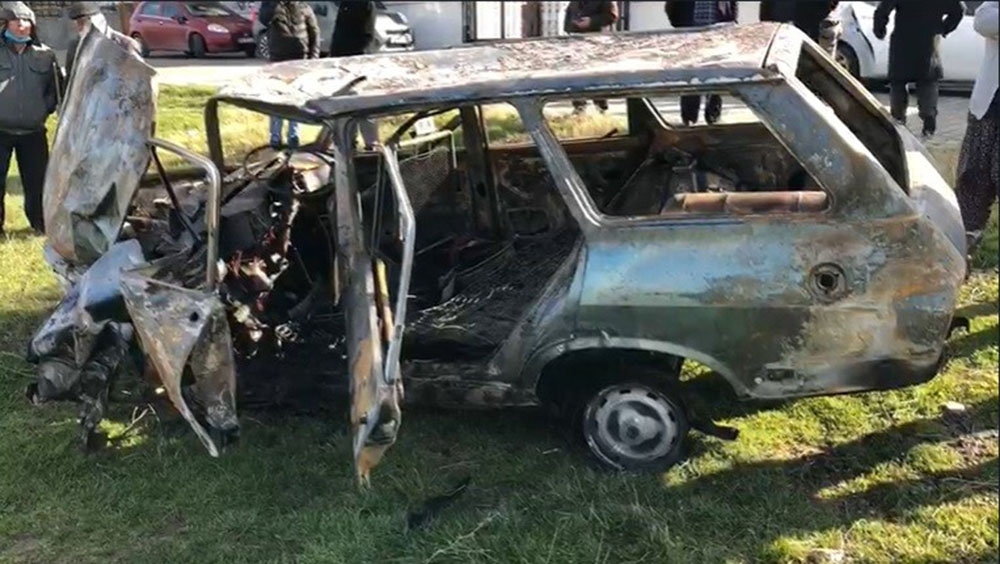 Tekirdağ’da feci kaza: Sıkıştığı otomobilde yanarak can verdi