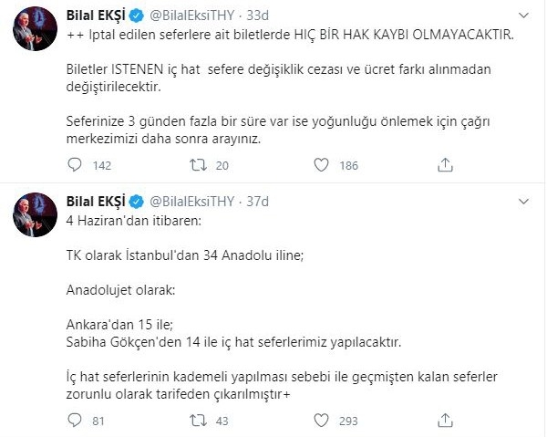THY, 4 Haziran’dan itibaren İstanbul’dan Anadolu’nun 34 şehrine uçuş başlatacak