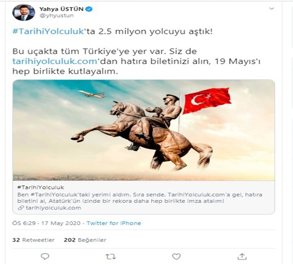 THY tarihi uçuş 2.5 milyon yolcuya ulaştı
