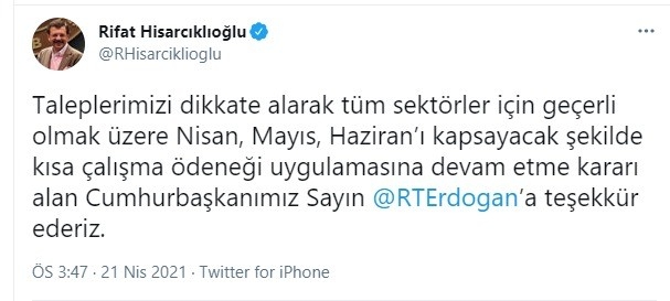 TOBB Başkanı Hisarcıklıoğlu’ndan Cumhurbaşkanı Erdoğan’a teşekkür