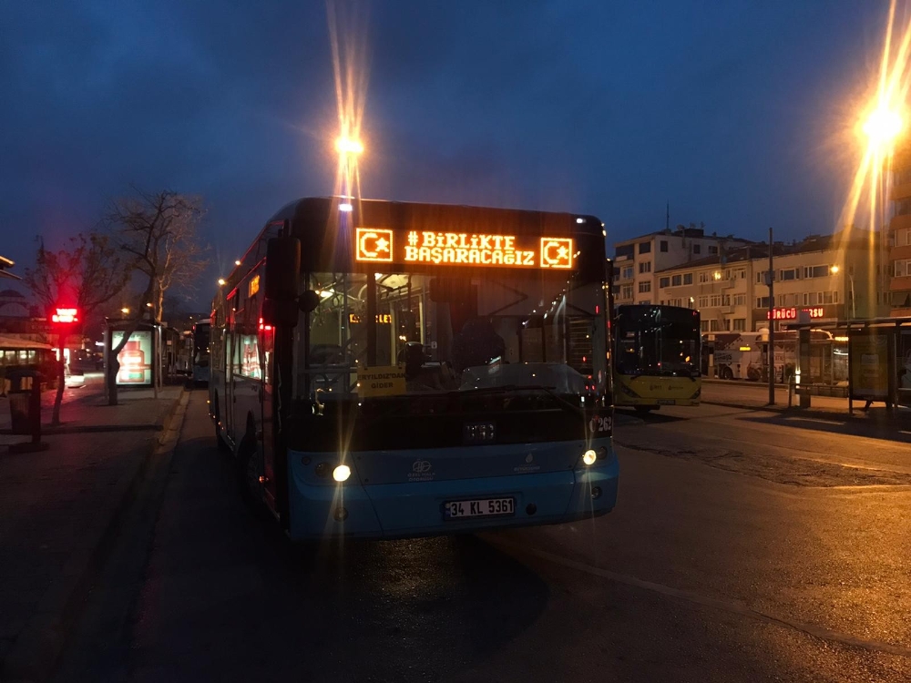 Toplu taşıma araçlarının elektronik tabelalarına 
