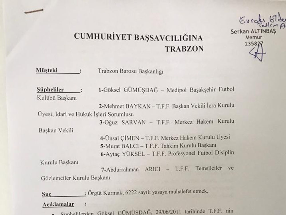 Trabzon Barosu’ndan Göksel Gümüşdağ hakkında suç duyurusu
