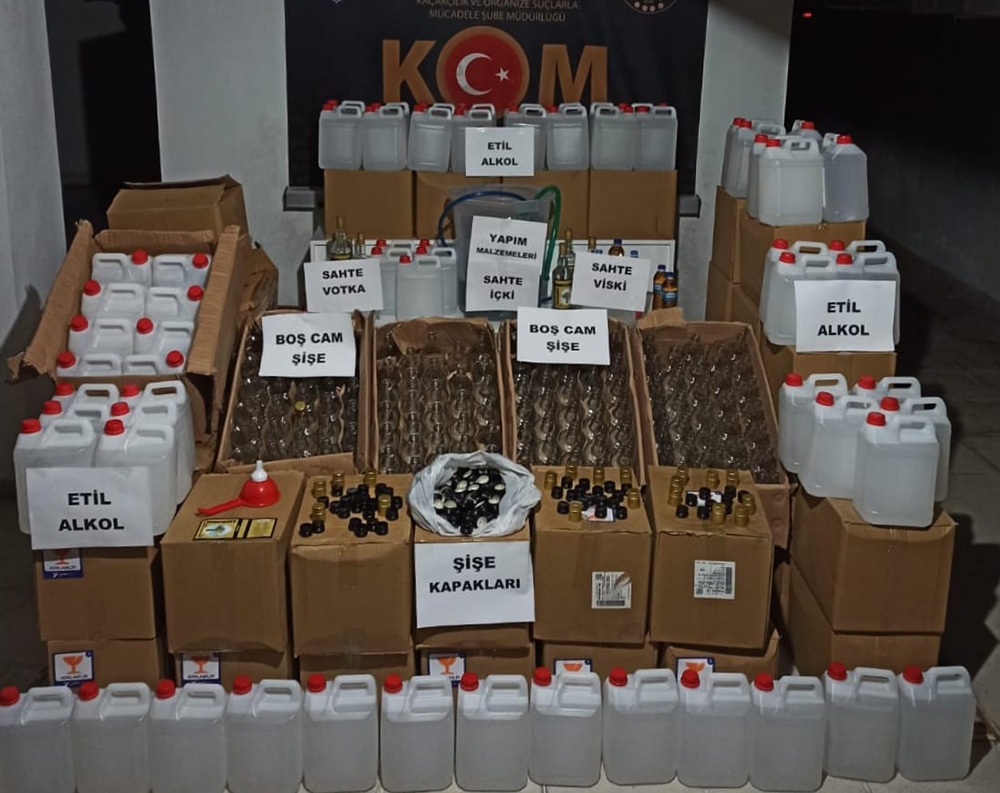 Trabzon’da sahte alkol operasyonu